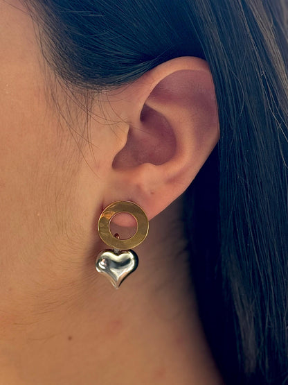 Gold Base Silver Heart
